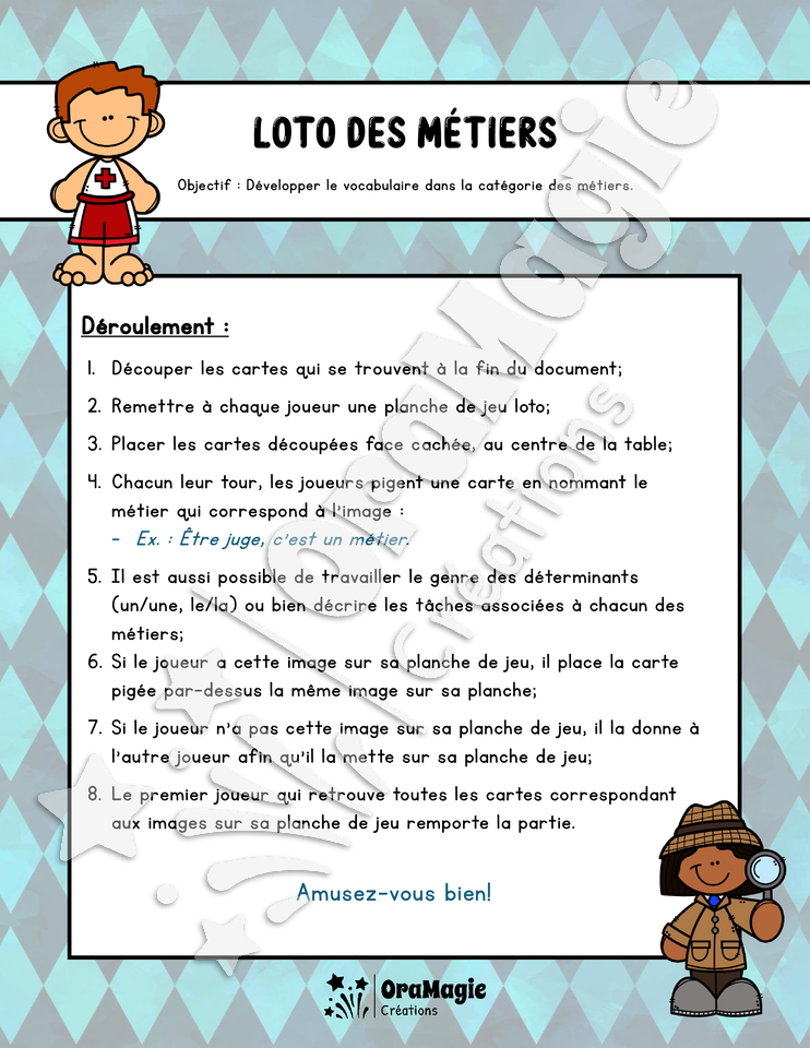 Loto des métiers Loto des métiers