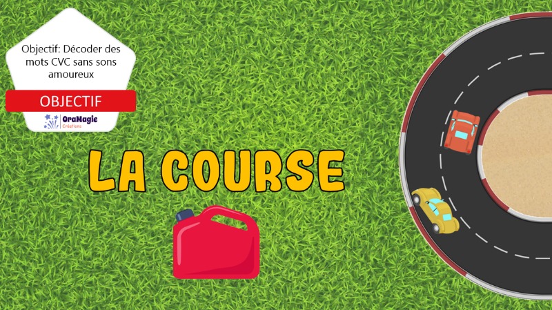 La course - Décodage de mots CVC sans sons amoureux La course - Décodage de mots CVC sans sons amoureux