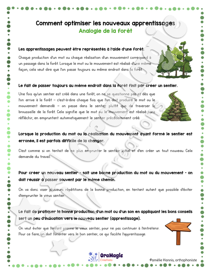 Capsule d'information - Comment optimiser les nouveaux apprentissages - Analogie de la forêt Capsule d'information - Comment optimiser les nouveaux apprentissages - Analogie de la forêt