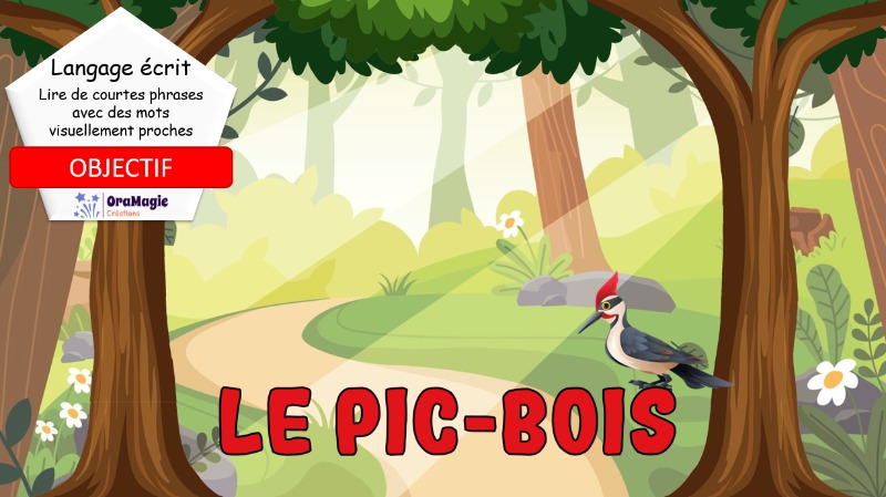 Le pic-bois - Décodage de courtes phrases avec mots visuellement proches Le pic-bois - Décodage de courtes phrases avec mots visuellement proches