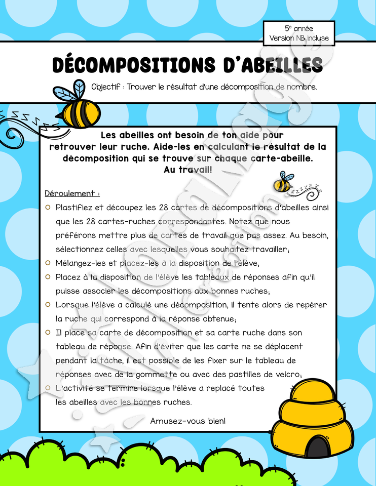Décompositions  d'abeilles - 5e année - Version NB dispo - 5$.pdf