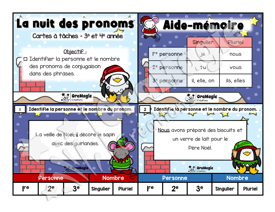 Cartes à tâches - La nuit des pronoms - 3e et 4e année.pdf