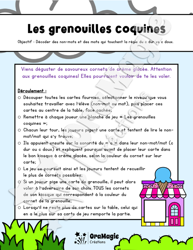 Les grenouilles coquines - Règle contextuelles du c dur vs c doux - 2e et 3e cycle.pdf