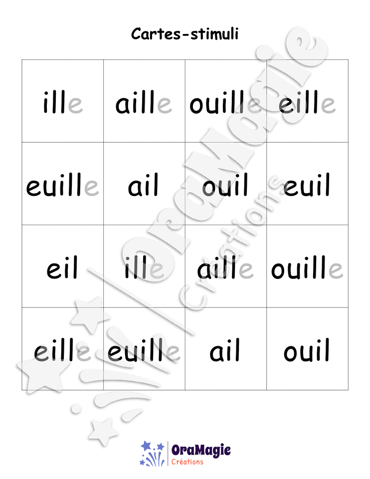 Confusions AIL-EIL-EUIL-ILL-OUIL - Niveau 1 - Le départ des monstres