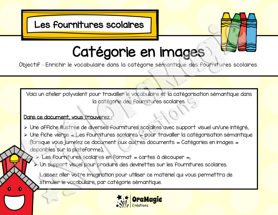 Catégorie en images - Les fournitures scolaires.pdf