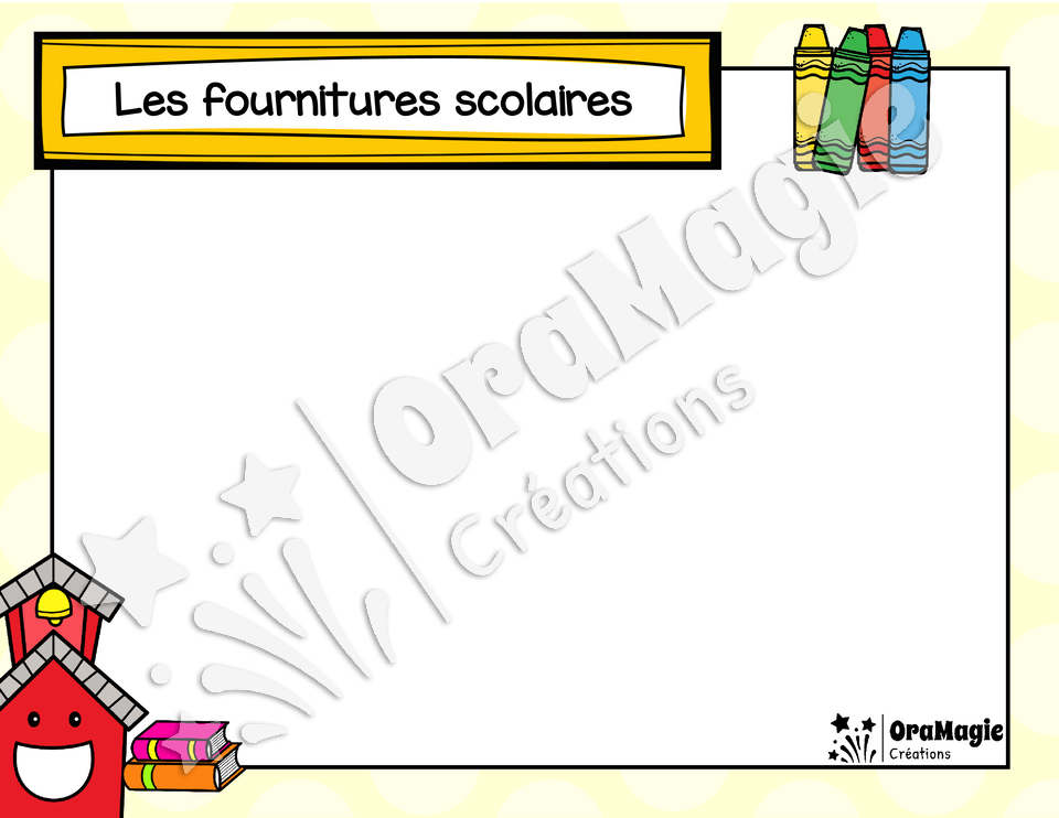 Catégorie en images - Les fournitures scolaires