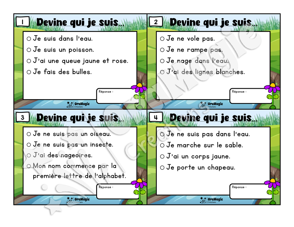 Au bord de la rivière - Compréhension de lecture