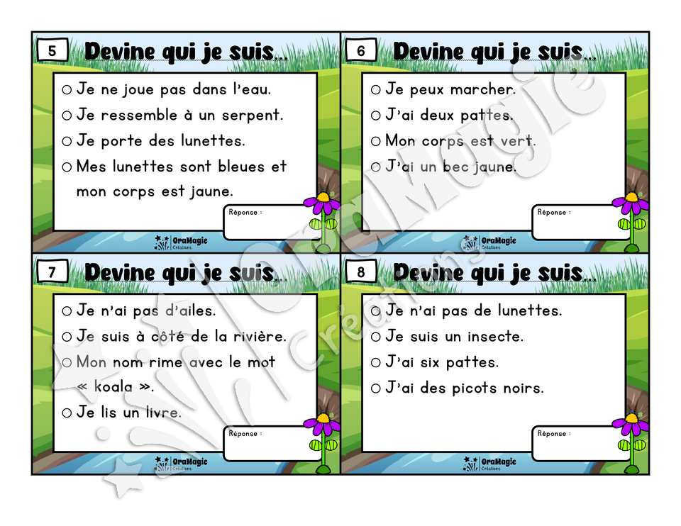 Au bord de la rivière - Compréhension de lecture