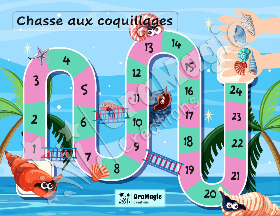 Confusions OU-ON-IN-UN - Niveau 5 - Chasse aux coquillages