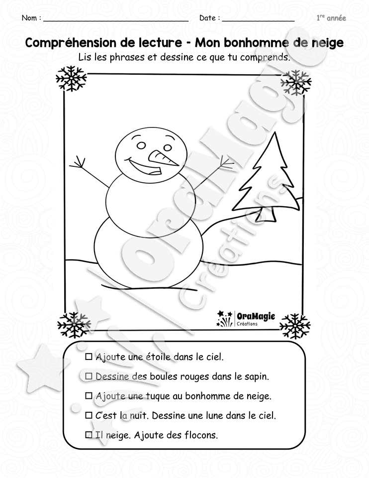 Compréhension de lecture - Mon bonhomme de neige.pdf