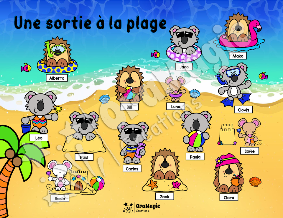 Une sortie à la plage - Compréhension de lecture - 2e année