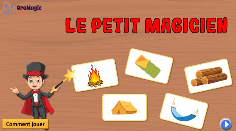 Le petit magicien - Vocabulaire camping et mémoire visuelle