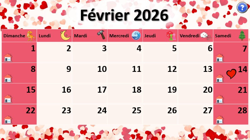 Calendrier - Février 2026