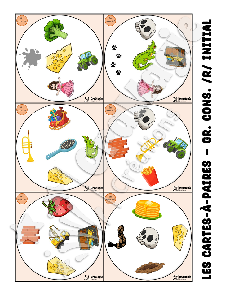 Les cartes-à-paires - Phonologie - gr. cons. R - initial