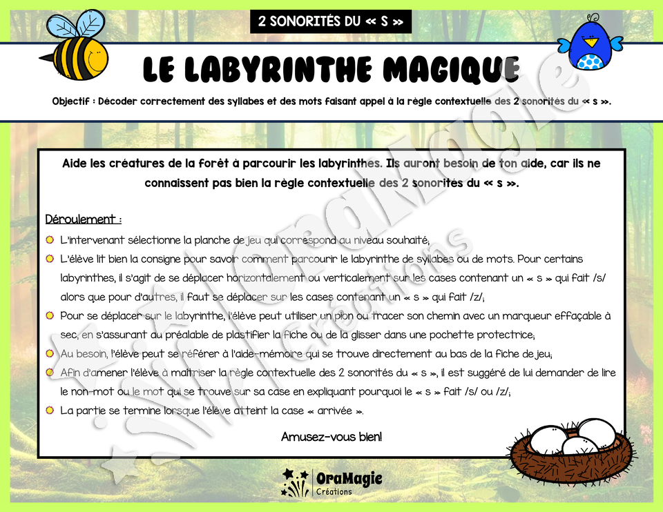 Le labyrinthe magique des 2 sonorités du s - Thème été - Langage écrit.pdf