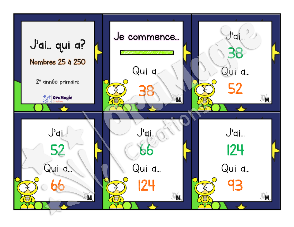 J'ai... qui a - Nombres 25 à 250 - 2e année - 4$.pdf