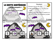 Cartes à tâches - Halloween - La grotte mystérieuse - Terme manquant - 3e et 4e année - Mathématiques - 6$.pdf