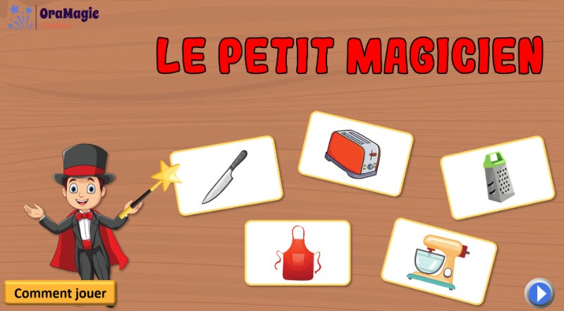 Le petit magicien - Vocabulaire cuisine et mémoire visuelle