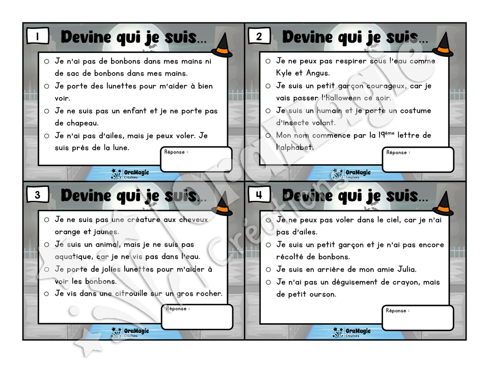 Soirée d'Halloween - Compréhension de lecture - 2e année