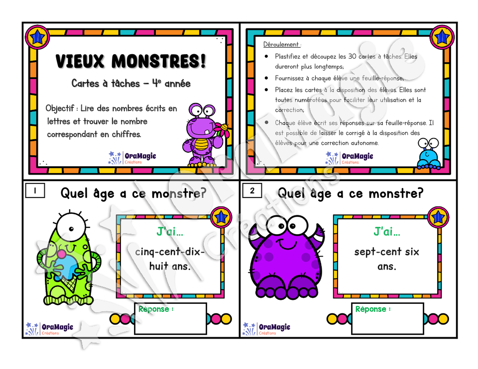 Cartes à tâches - Vieux monstres - 4e année.pdf