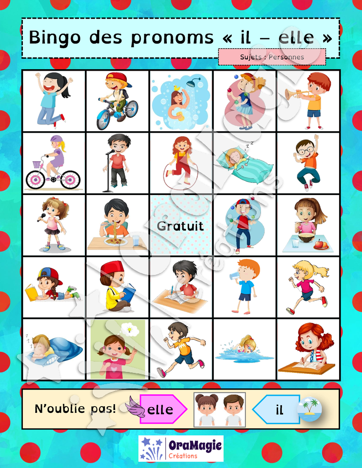 Bingo des pronoms il-elle - Réceptif et expressif - Sujets personnes.pdf