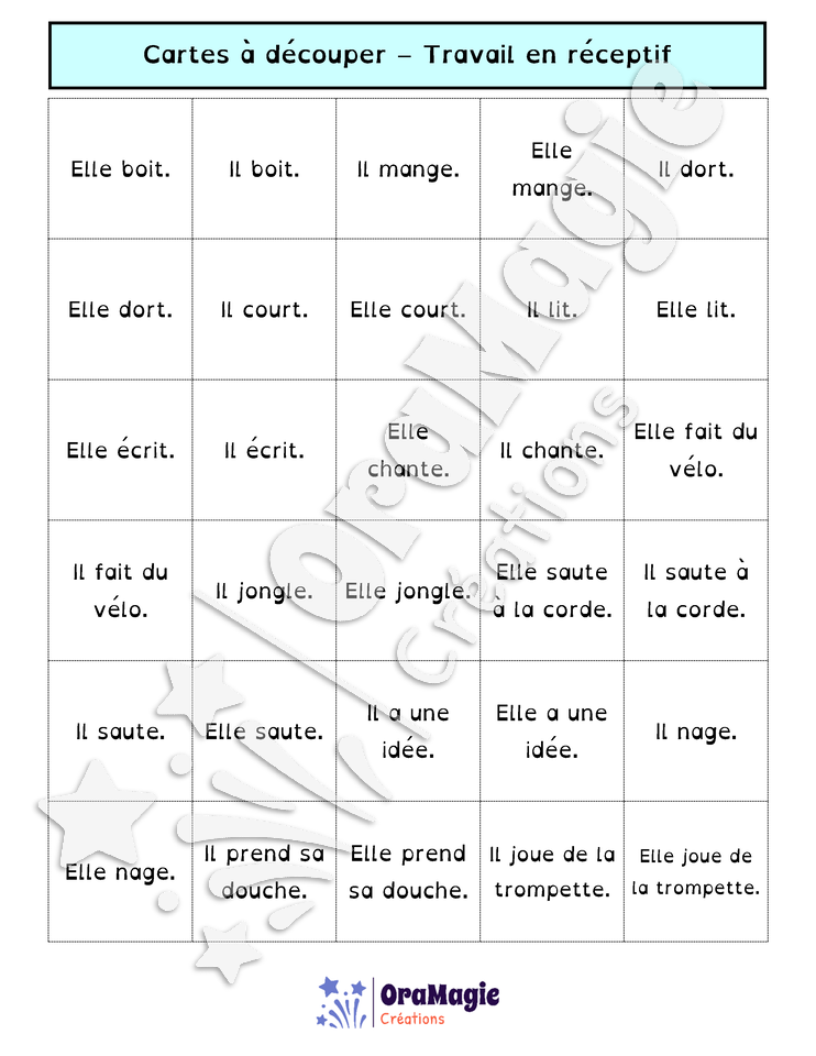 Bingo des pronoms il-elle - sujets personnes