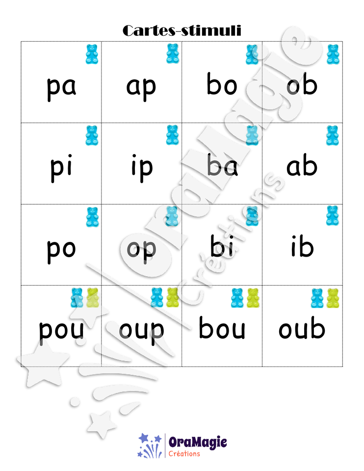 Confusions P-B - Niveau 1 - Les bonbons de ma grand-mère