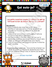 Qui suis-je - Des noms de monstres - Compréhension de lecture 2e année.pdf