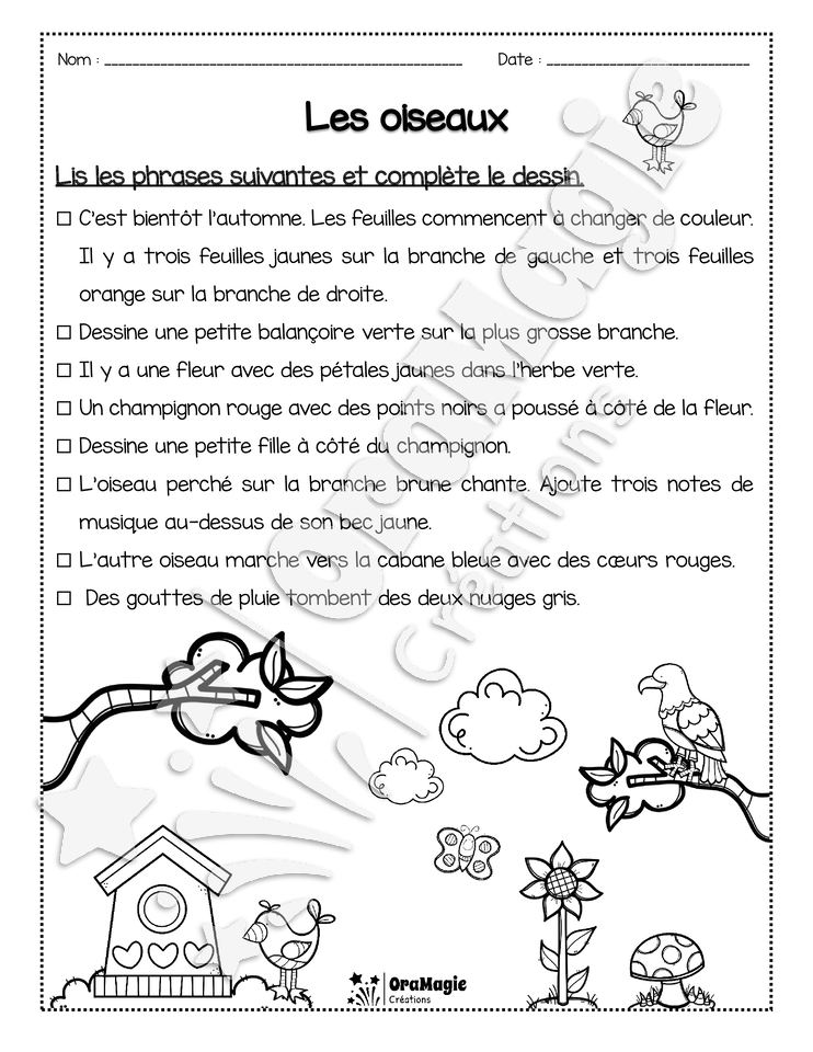 Compréhension de lecture - Lis et colorie - Les oiseaux - 2e année - 2$.pdf