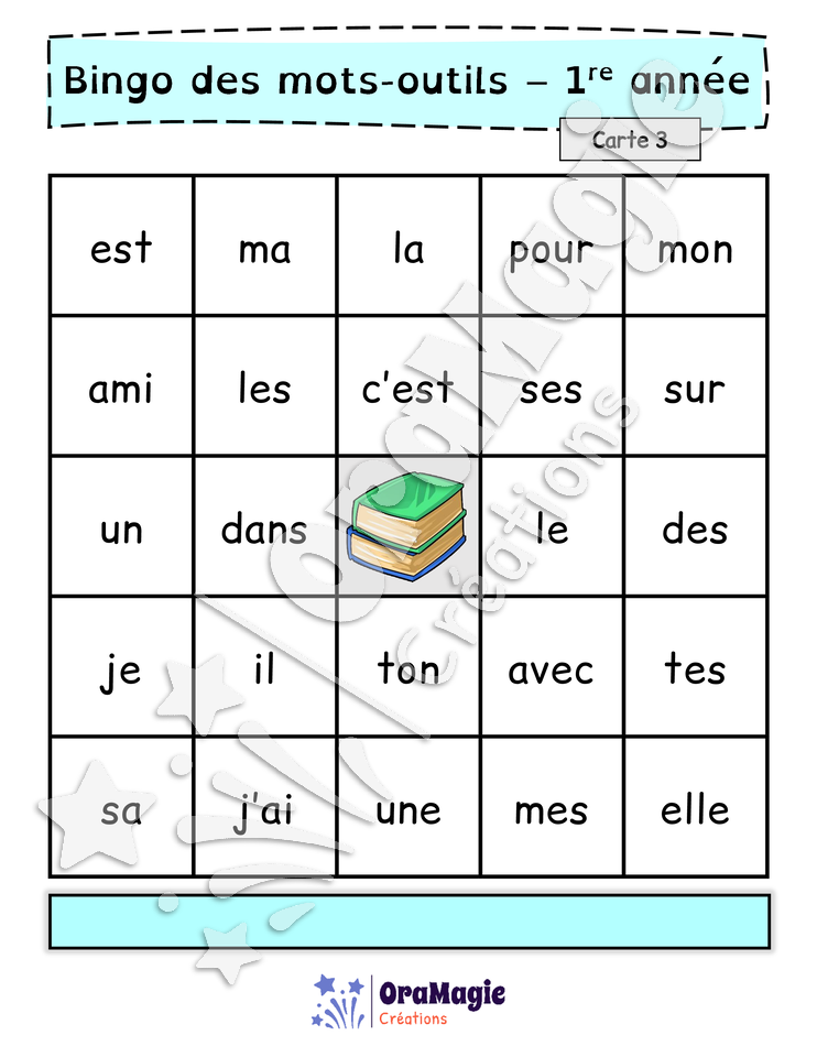 Bingo des mots-outils