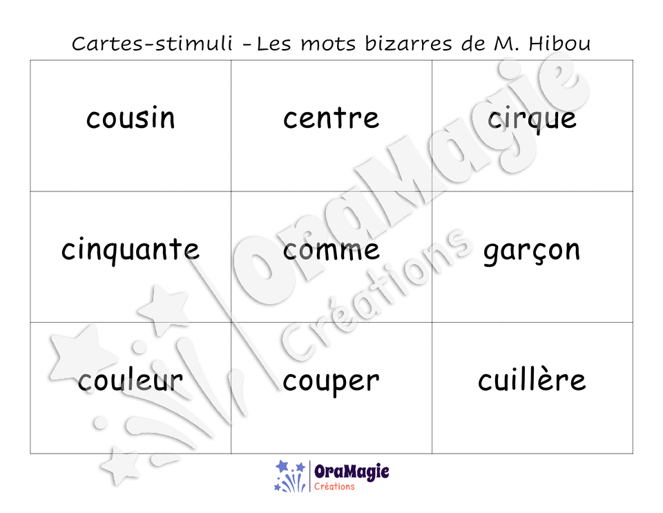 Confusions C dur - C doux - Niveau 5 - Les mots bizarres de Monsieur Hibou