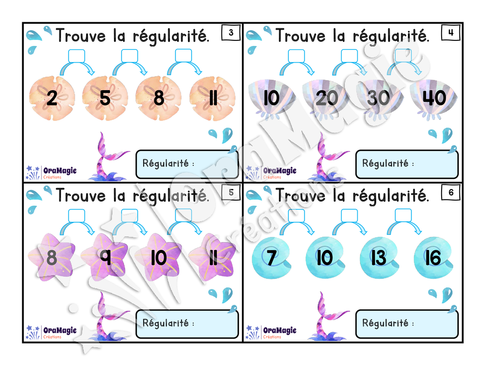 Cartes à tâches - Trouve les régularités