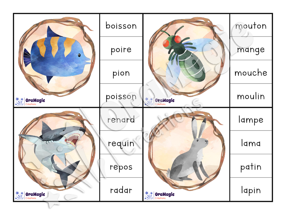Cartes à tâches - Les p'tits mots à lire