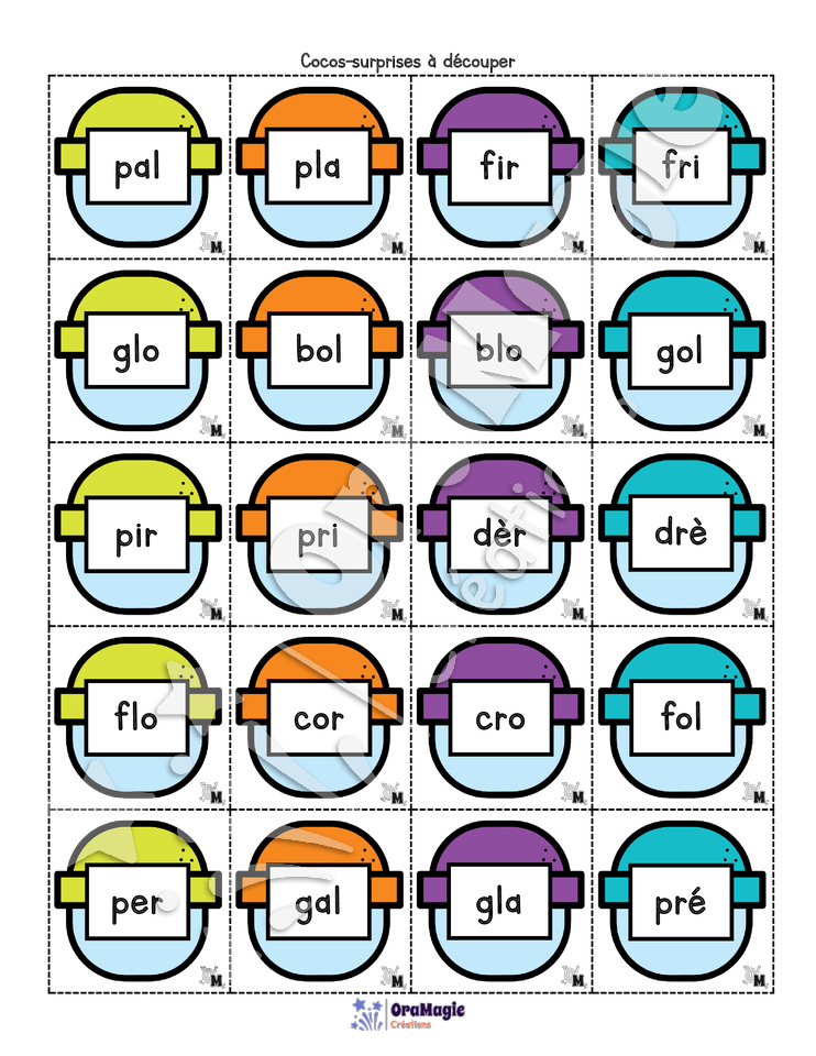 Distributrice de syllabes - Décodage CVC vs CCV
