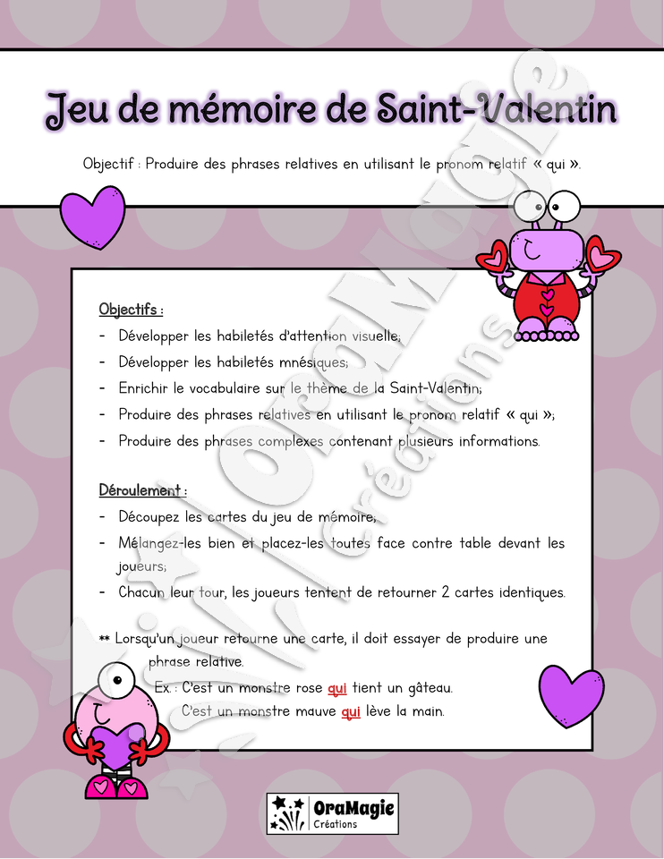 Jeu de mémoire de Saint-Valentin no2 - Produire des relatives en -qui- 2$.pdf