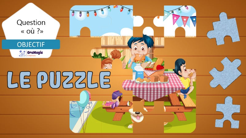 Puzzle fête - Compréhension question où