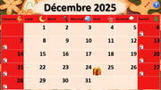 Calendrier - Décembre 2025