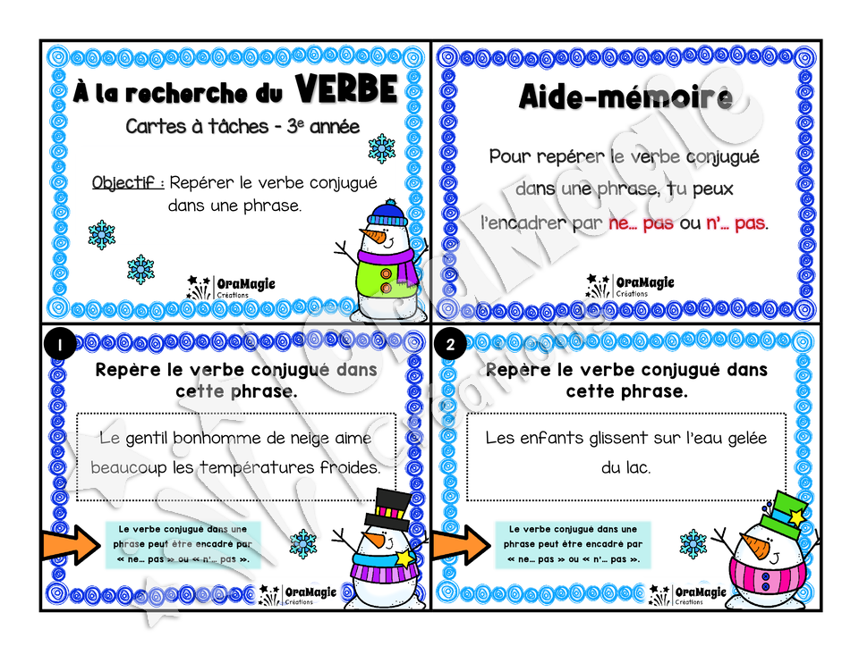 Cartes à tâches - À la recherche du verbe - 3e année.pdf