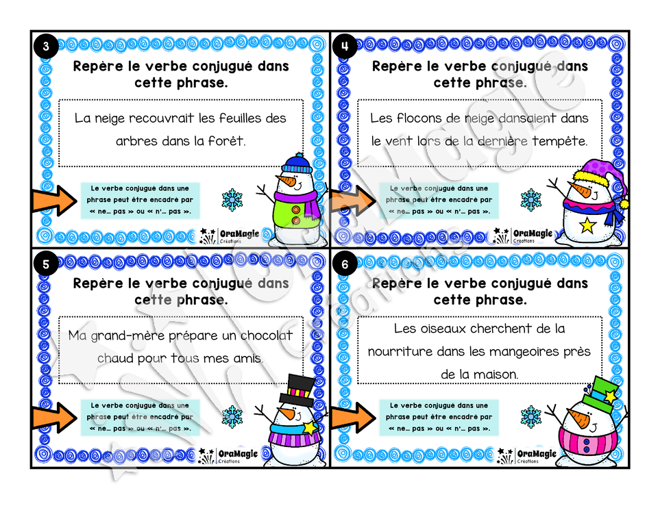 Cartes à tâches - À la recherche du verbe