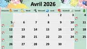 Calendrier - Avril 2026