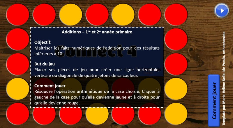Connect 4 - Additions de 1 à 10