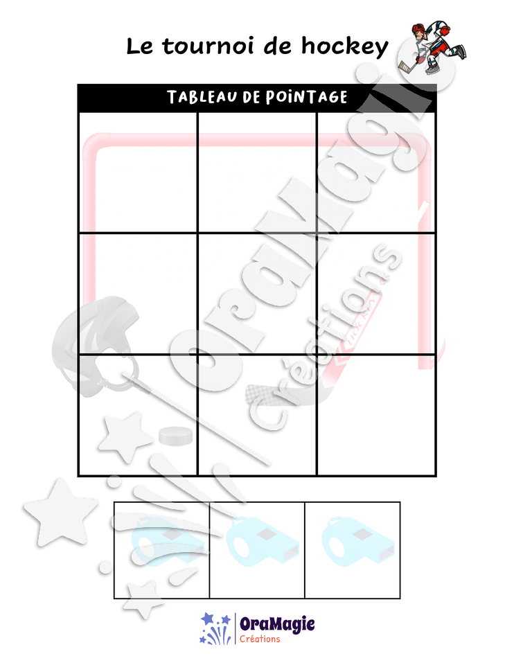 Confusions A-AN - Niveau 3 - Le tournoi de hockey