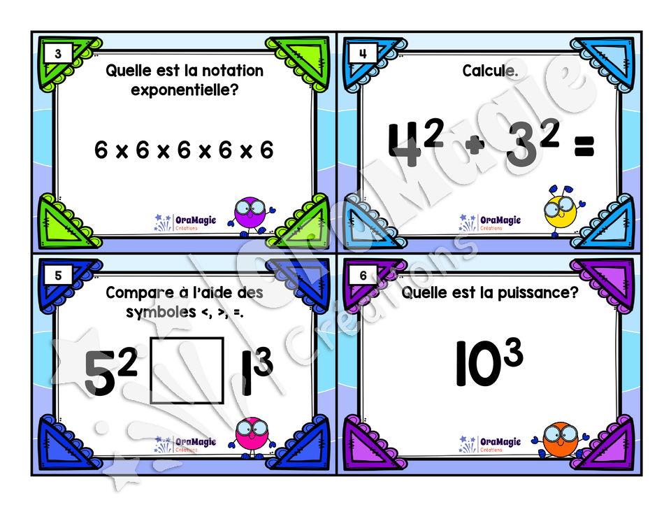 Cartes à tâches - La notation exponentielle
