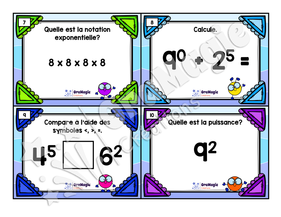 Cartes à tâches - La notation exponentielle