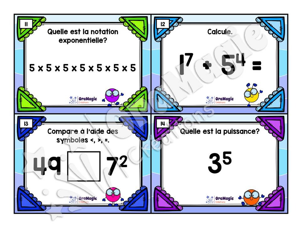 Cartes à tâches - La notation exponentielle