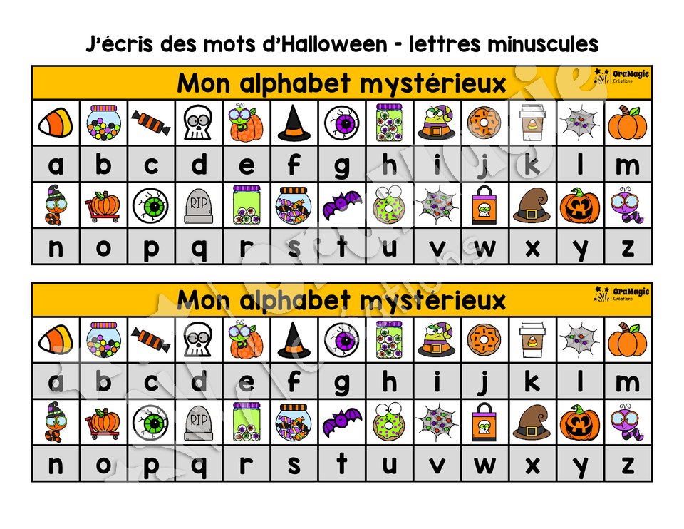 J'écris des mots d'Halloween - préscolaire-1re année