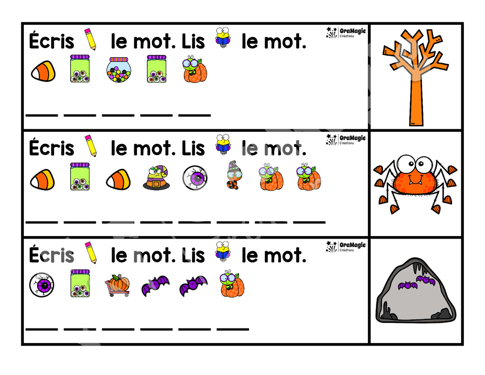 J'écris des mots d'Halloween - préscolaire-1re année