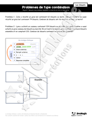 Problèmes de type combinaison simple - Les bleuets - Recherche du tout ou d'une partie - nombres supérieurs à 100.pdf