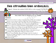 Des citrouilles bien ordonnées - Atelier 4e année - Halloween - Ordre croissant vs décroissant - NB incluse - 3$.pdf