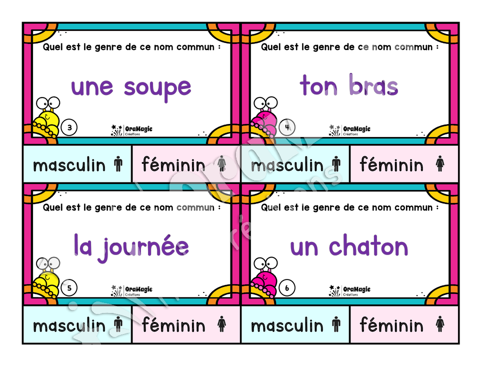 Cartes à tâches - Nom, quel est ton genre?